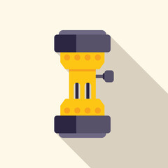 Wall Mural - Yellow water pump with long shadow icon for web design