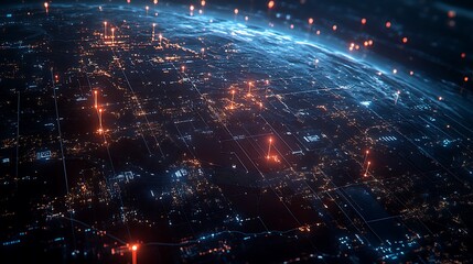 Aufkleber - Global Supply Chain Network Visualization with Real-Time Goods Flow on 3D Globe