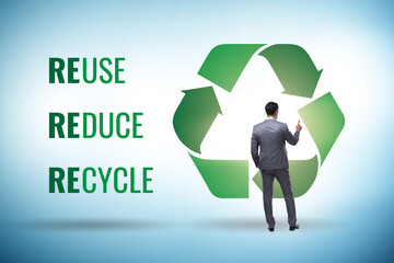 Wall Mural - Recycling logo with ecology concept