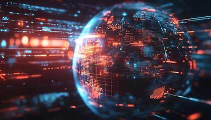 Aufkleber - Futuristic E-Commerce Interface with Data on Consumer Behavior Across Countries