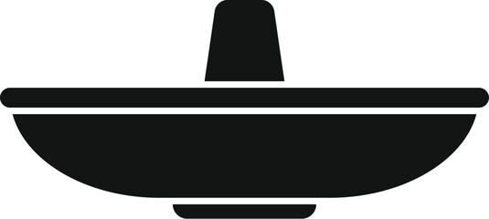 Sticker - This black and white vector icon represents a satellite dish receiving signals for communication purposes