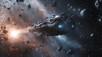 Poster - Futuristic Spacecraft Using Robotic Arm to Capture Space Junk for Recycling and