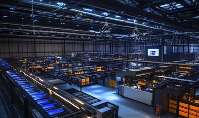Aufkleber - State-of-the-Art Fulfillment Center with Automated Sorting and Drone Shipping