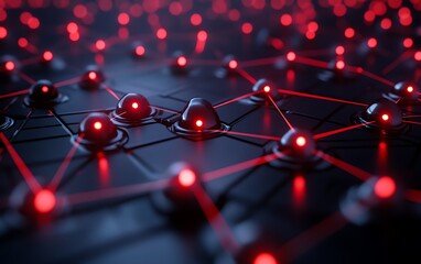 Aufkleber - Detailed Visualization of Network Vulnerability Assessment with Red Indicators
