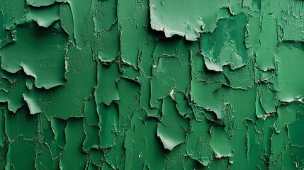 Canvas Print - Peeling green paint on the wall. Abstract background for design