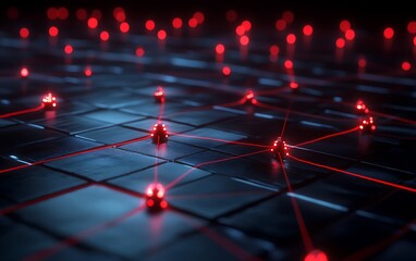 Aufkleber - Detailed Visualization of Network Vulnerability Assessment with Red Indicators