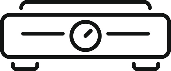 Poster - line art vector icon of a simple electric stove top with temperature control panel, great for repres