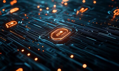 Aufkleber - Detailed Shot of Digital Security System Performing Identity Verification