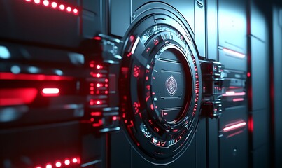 Leinwandbilder - Detailed Shot of Secure Digital Vault Protecting Sensitive Information