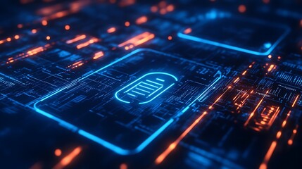 Leinwandbilder - Secure Network Interface Showing the Process of Identity Verification