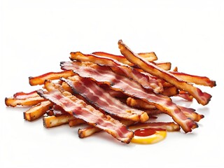 Canvas Print - tasty bacon on white background