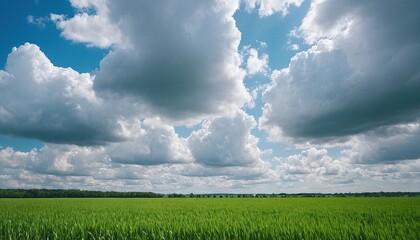 Wall Mural - Green agriculture and blue sky 8