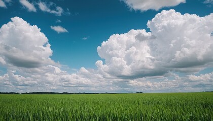 Wall Mural - Green agriculture and blue sky 1