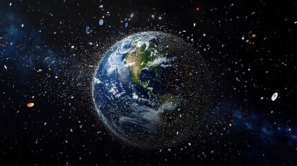 Poster - Visualizing Earth s Orbital Clutter   Thousands of Space Debris Objects in Orbit