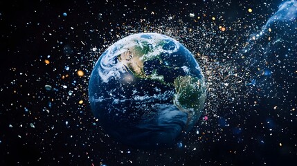 Poster - Visualizing Earth s Orbit Filled with Countless Space Debris Objects