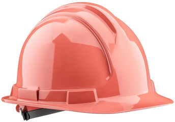 Bright orange hard hat designed for safety in construction and industrial environments, ensuring protection for workers. cut out, PNG, isolated on transparent background.