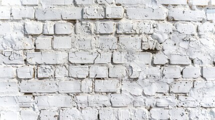 Canvas Print - A white brick wall with a rustic, aged finish, perfect for creating a timeless atmosphere.