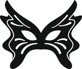 Poster - Black carnival mask with wings representing freedom and celebration