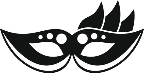 Sticker - Black carnival mask suggesting mystery and festivity for events like mardi gras