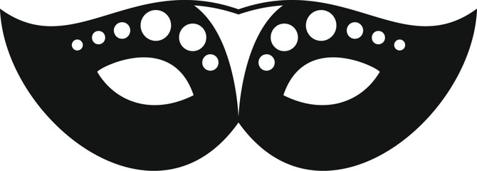 Sticker - Simple black mask with white dots is perfect for representing mystery and celebration at any event