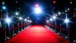 © sarinya - Red carpet event with bright spotlight background, red carpet, event, celebrity, glamour, VIP, luxury, spotlight, elegant