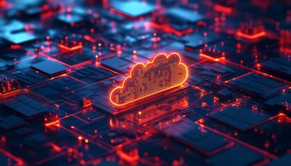 Leinwandbilder - Secure Cloud Environment with Virtual Firewalls and Encryption Protocols