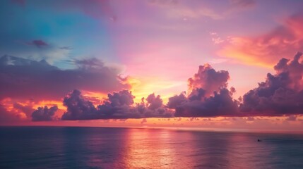 Wall Mural - Dramatic Sunset Over the Ocean