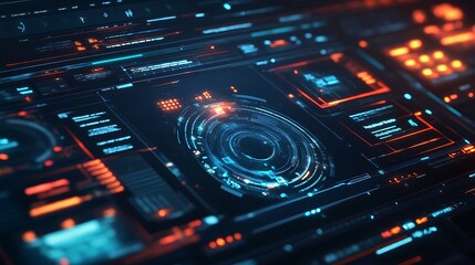 Leinwandbilder - Digital Interface Showing Real-Time Malware Detection and Prevention