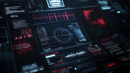 Leinwandbilder - Digital Interface Showing Real-Time Malware Detection and Prevention