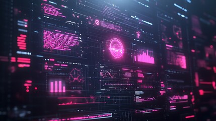 Leinwandbilder - High-Tech Vulnerability Assessment Dashboard with Real-Time Network Analysis