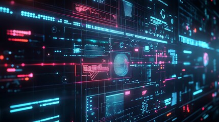 Leinwandbilder - High-Tech Vulnerability Assessment Dashboard with Real-Time Network Analysis