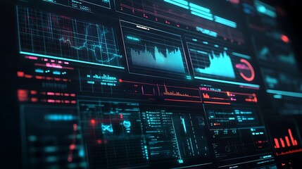 Leinwandbilder - High-Tech Vulnerability Assessment Dashboard with Real-Time Network Analysis