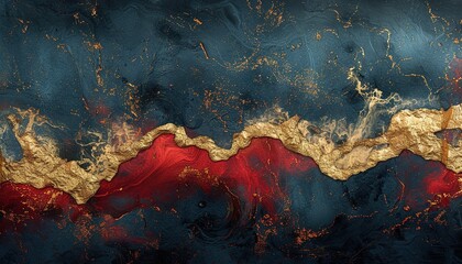 Wall Mural - black red gold abstract background