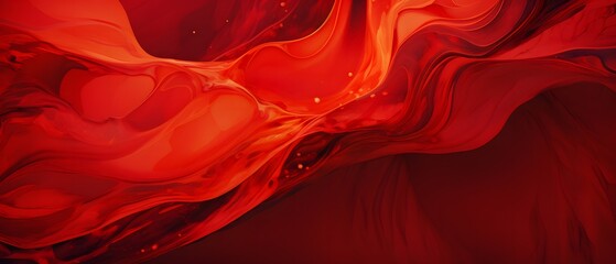 Wall Mural - Abstract red waves in motion, creating a dynamic and fluid visual experience.