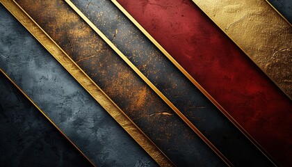 Poster - Dark yellow red and gold luxury lines overlapping 