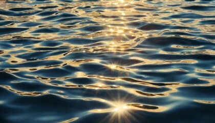 Wall Mural -  Reflection of the suns rays on rippling water