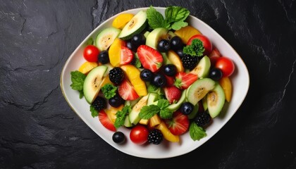 Sticker -  Fresh and vibrant fruit salad ready to be enjoyed