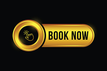 Book Now button Golden button Vector clipart
