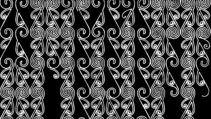 Wall Mural - Loopable Traditional Maori Motion Background with Koru or Silver Fern Fiddlehead Pattern