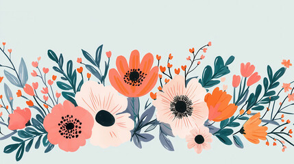 Sticker - Watercolor Floral Border.