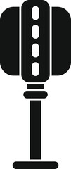Poster - black icon of a parking sensor standing on a metal pole detecting cars
