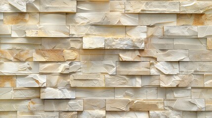 Wall Mural - Textured stone wall with layered design, suitable for interior or exterior decoration.