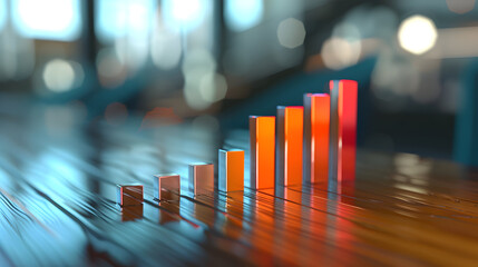 Poster - 3D financial performance bar chart results