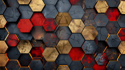 Poster - abstract hexagon background