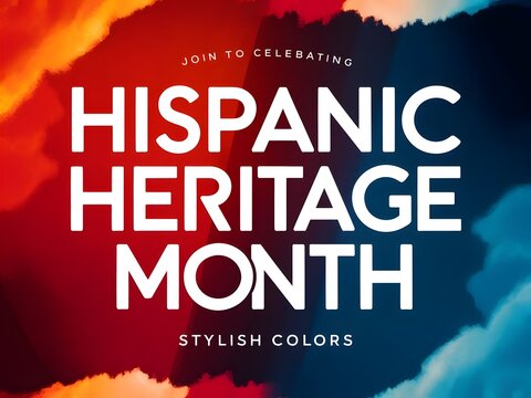 Hispanic Heritage Month stylish Colors text poster