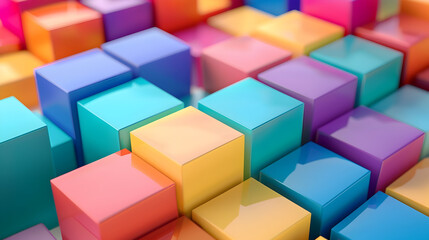 Poster - Background of a group of colorful blocks