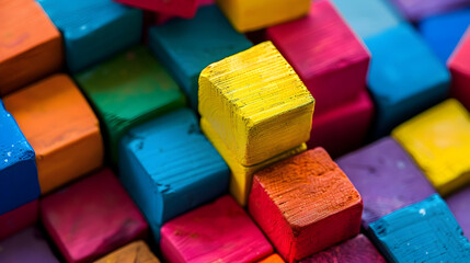 Poster - Background of a group of colorful blocks