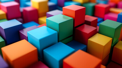 Poster - Background of a group of colorful blocks