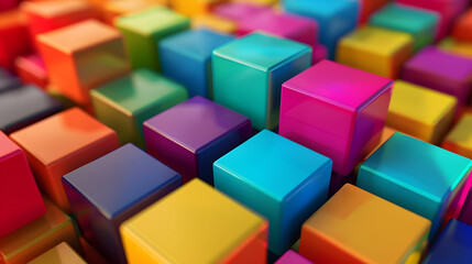 Poster - Background of a group of colorful blocks