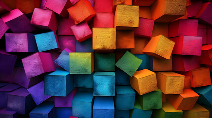 Poster - Background of a group of colorful blocks